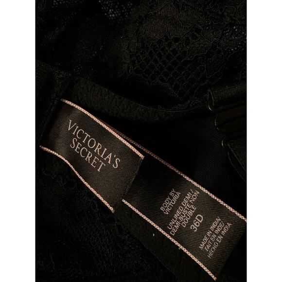 Victoria’s Secret Body By SZ 36D Unlined Demi Bra Floral Lace Wired Adjustable - Picture 11 of 11